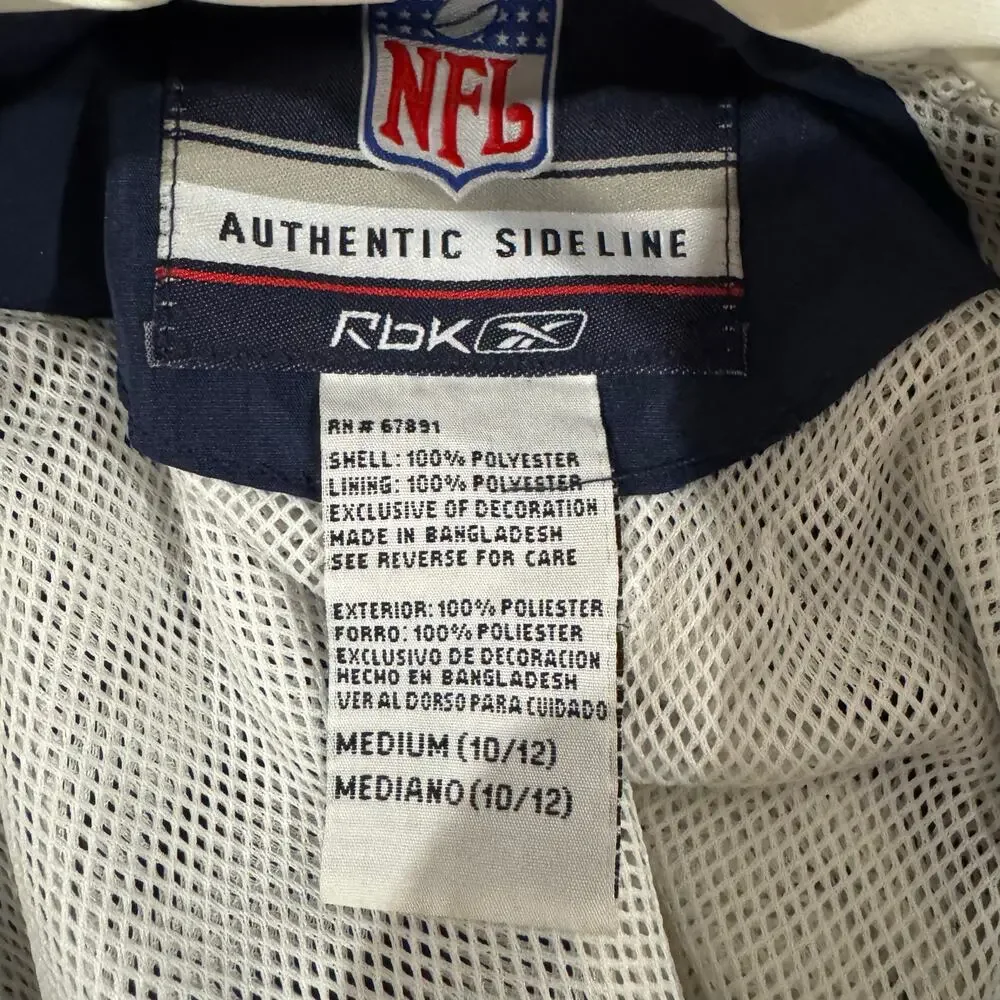 Reebok NFL Dallas Cowboys Youth Windbreaker 1/4 Zip Navy Boys M